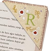 Vista 46 de Marcapáginas de esquina bordado, marcapáginas personalizadas con 26 letras de diseño de triángulo de fieltro, bordado y hecho a mano para tu placer
