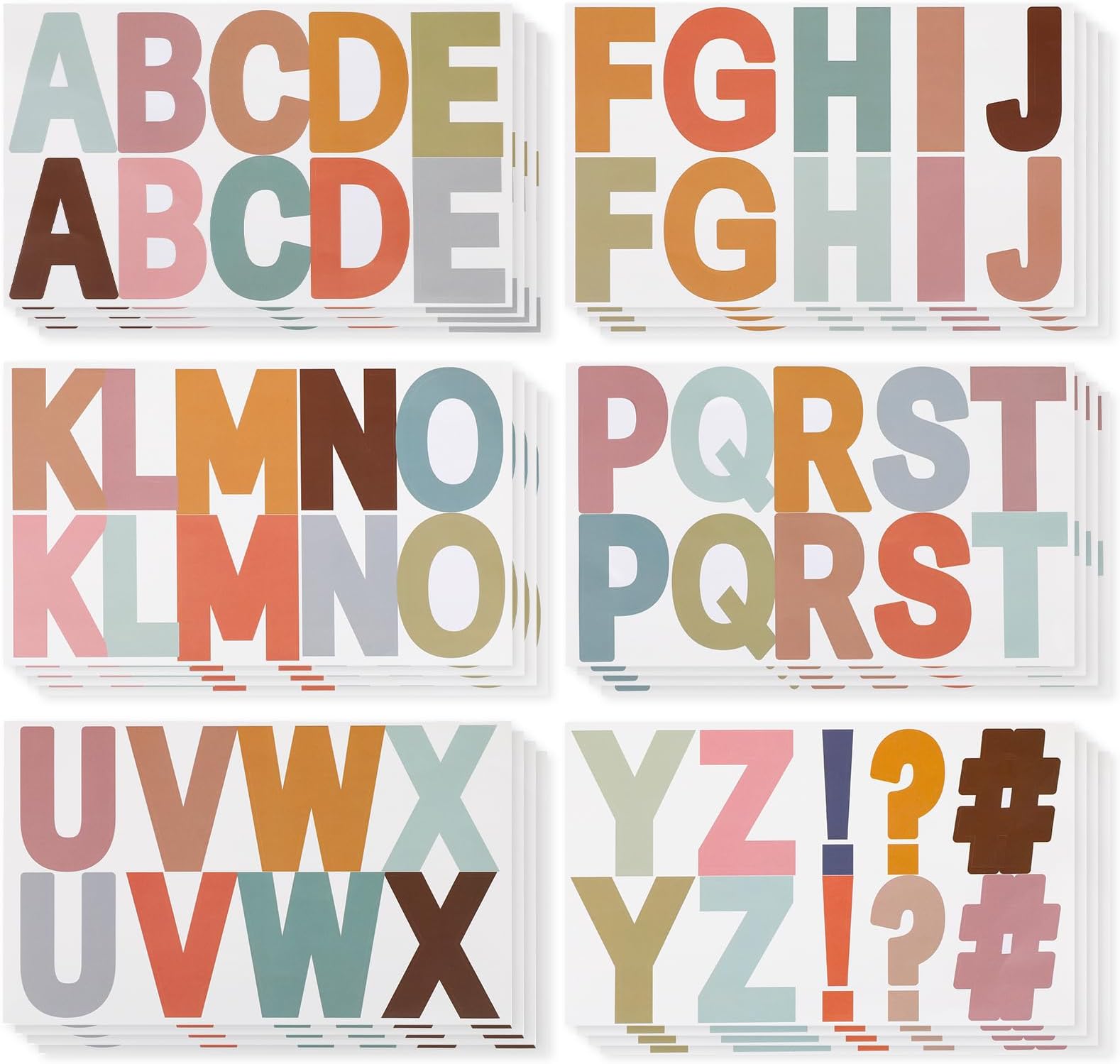 Amazon.com: Qianyu 24 Sheets Alphabets Stickers Vinyl Self Adhesive ...