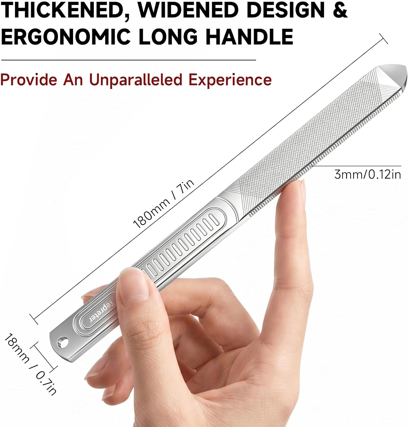 Heavy Duty Metal Nail File for Thick Toenail Fingernail with Leather Case