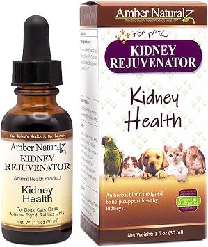 Amber NaturalZ Kidney Rejuvenator Herbal Supplement for Dogs, Cats, Birds, Rabbits, and Guinea Pigs | Supports Normal Kidney Function | Natural Aid for Kidney Health 1 Fluid Ounce