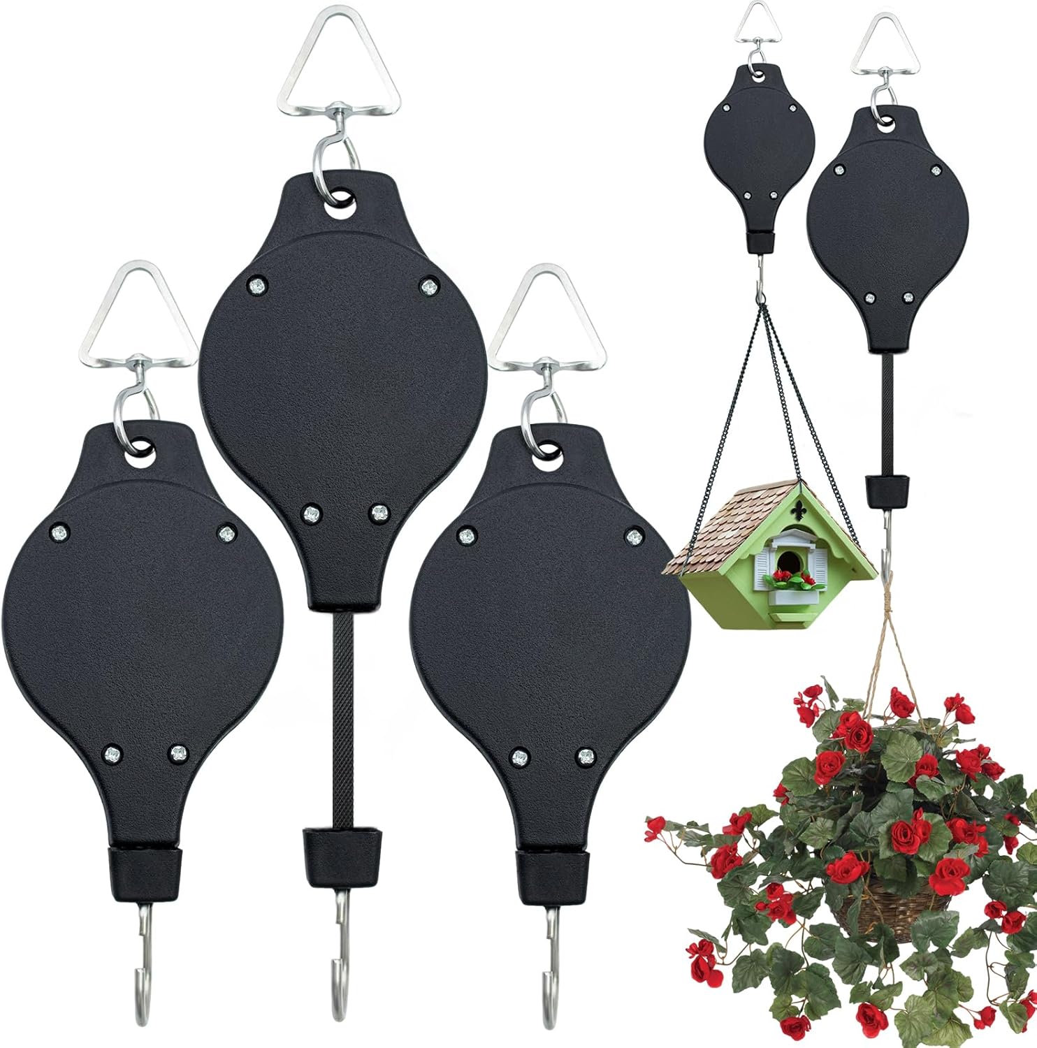 3 Packs Retractable Plant Hanging, Plant Pulley for Hanger