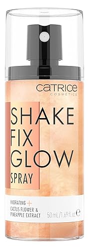 Catrice Shake Fix Glow Spray | Establece maquillaje e hidrata la piel | Fabricado con flor de cactus y extracto de piña | Sin aceite, sin parabenos,