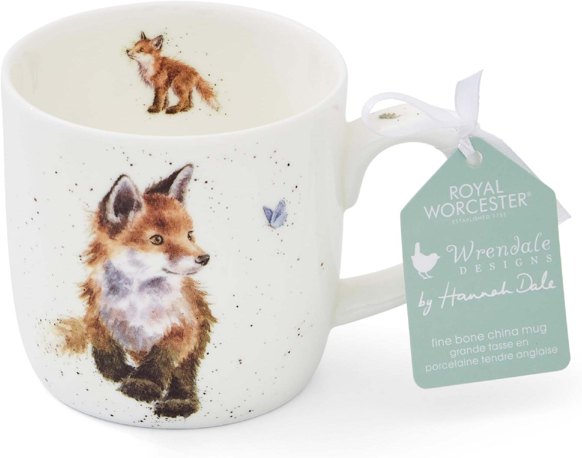 Wrendale Born to Be Wild Fox Ceramic Mug, White