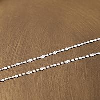 Vista 5 de BERISO Gargantilla satélite chapada en oro de 14 quilates, cadena de 3 cuentas azules, collar de cadena brillante con corazones abiertos, cadena