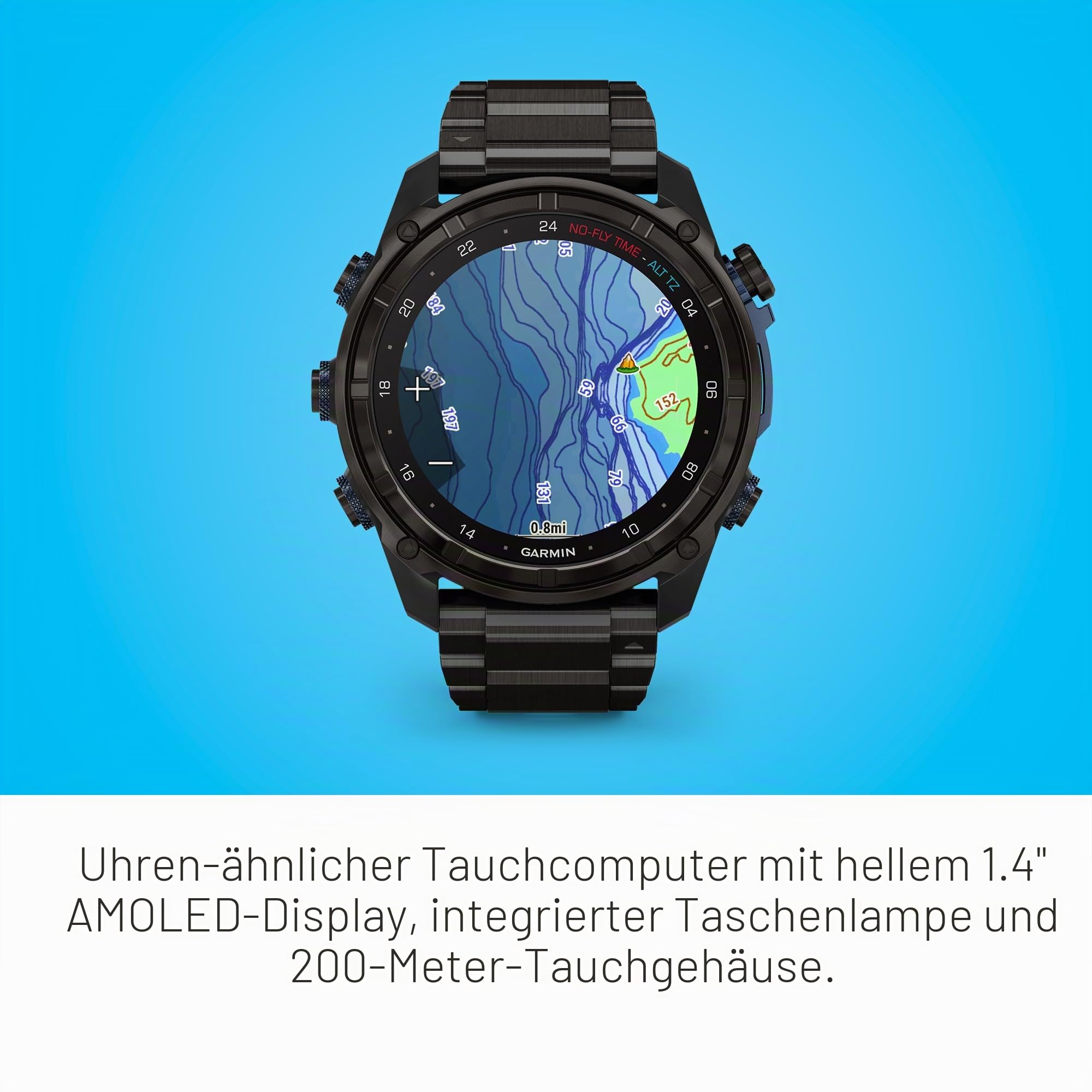 Garmin Descent Mk3i Tauchcomputer und Multisport GPS Smartwatch, Air Integration, Black Titanium