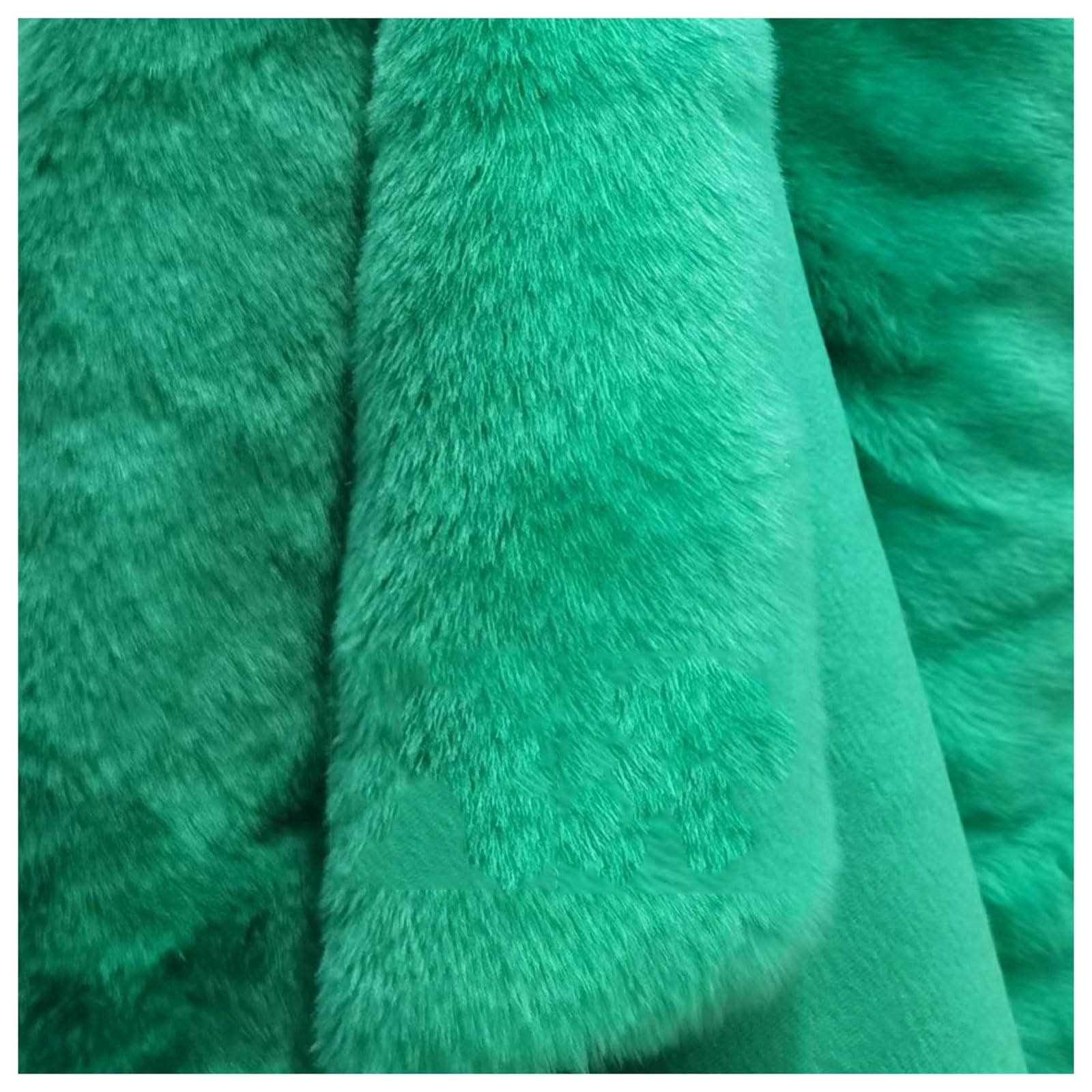 Faux Fur Plush Shaggy Faux Fur Fabric 2.8cm Long Pile Fur Fake Fur Materials, Soft and Fluffy Craft Fabric, for DIY Arts, Crafts, Apparel, Costume, Rug, Accessories, 50x20cm/50x180cm (Color : Green 5