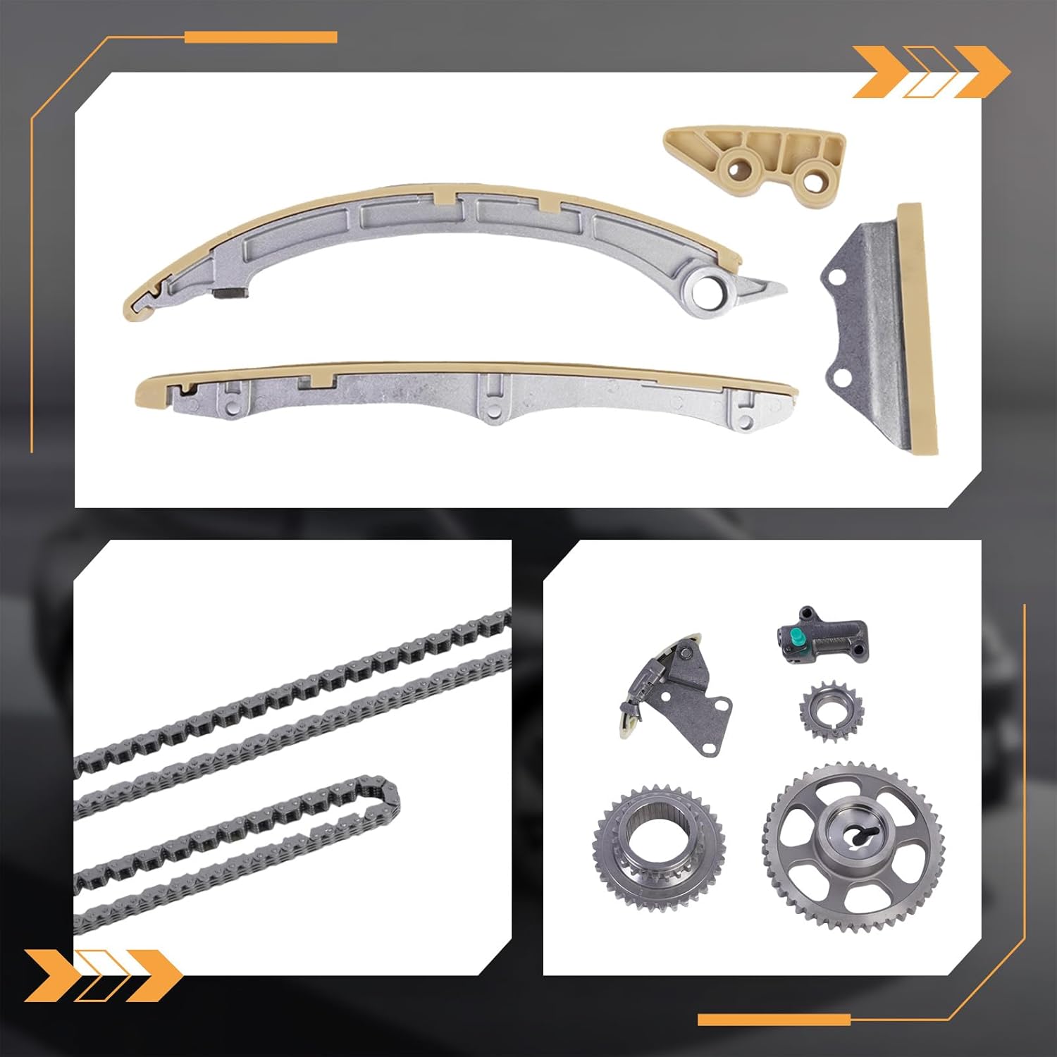 Engine Timing Chain Kit, Suitable for Acura ILX 2013-2015 TSX 2009-2014 Honda Accord 2008-2015 2.4L, Automotive Timing Chain Set Replacement Parts 14401PPA004 14401R40A01