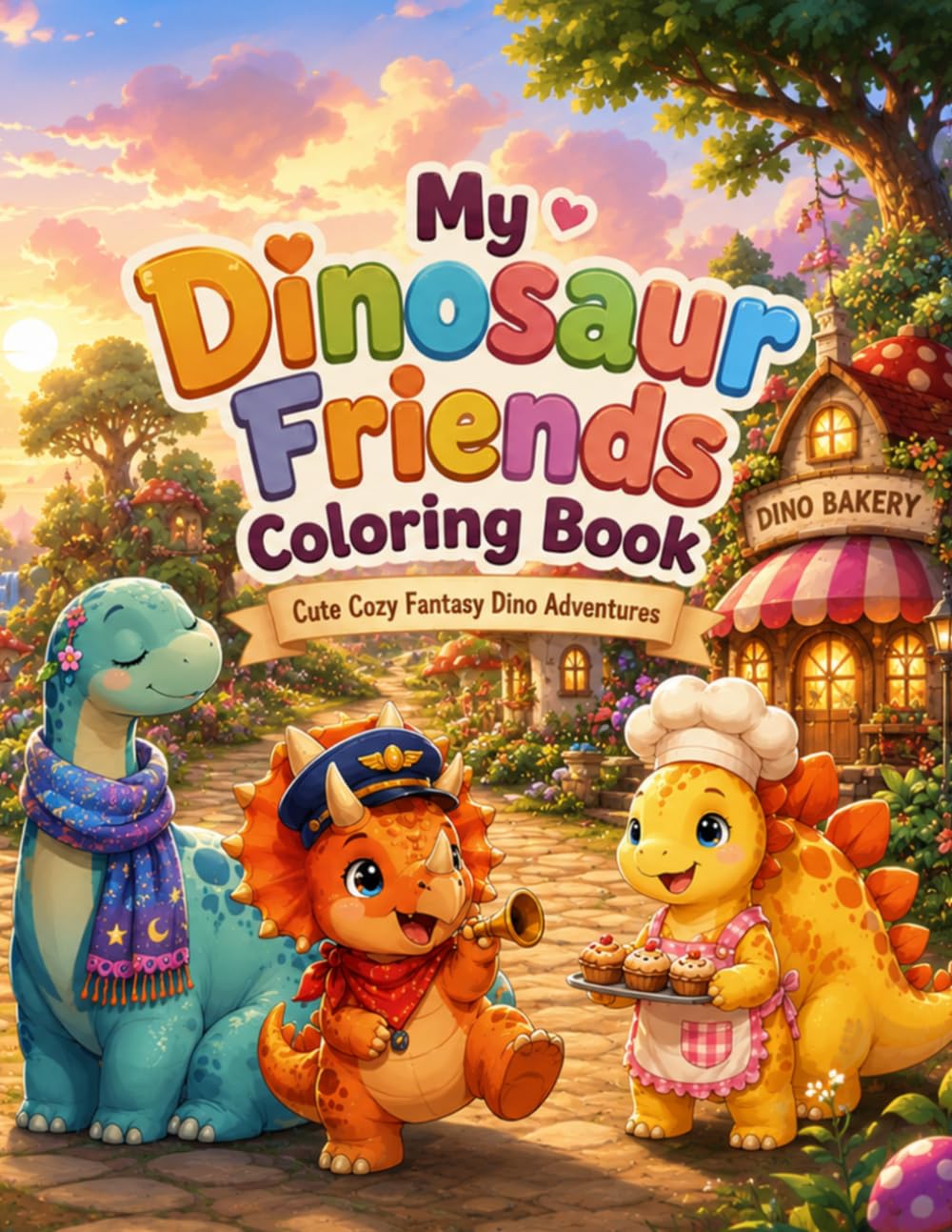 My Dinosaur Friends Coloring Book (Fantasy Worlds Coloring Collection)