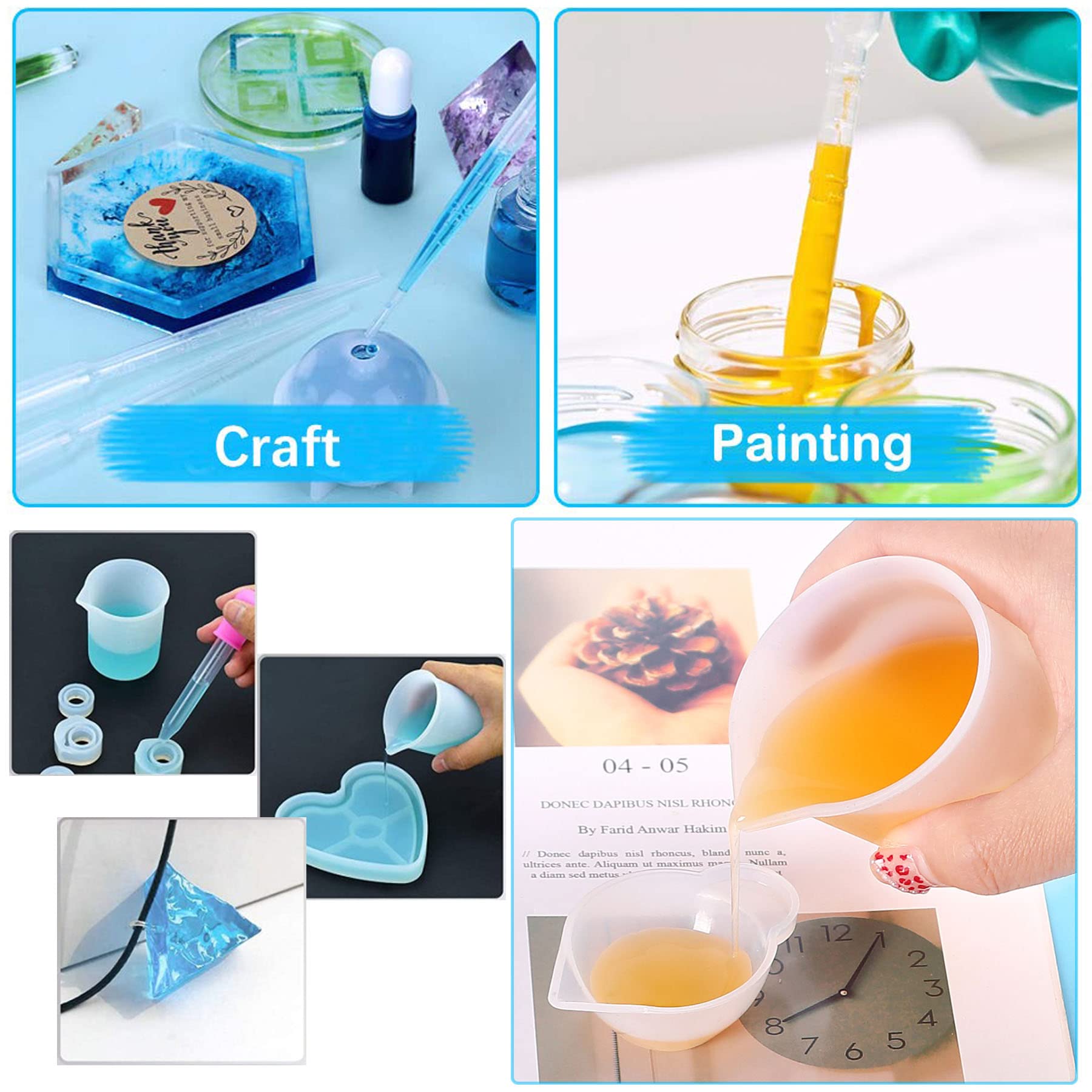 Kit Accessori Resina Epossidica: Misurini 600ml + 100ml + Spatole
