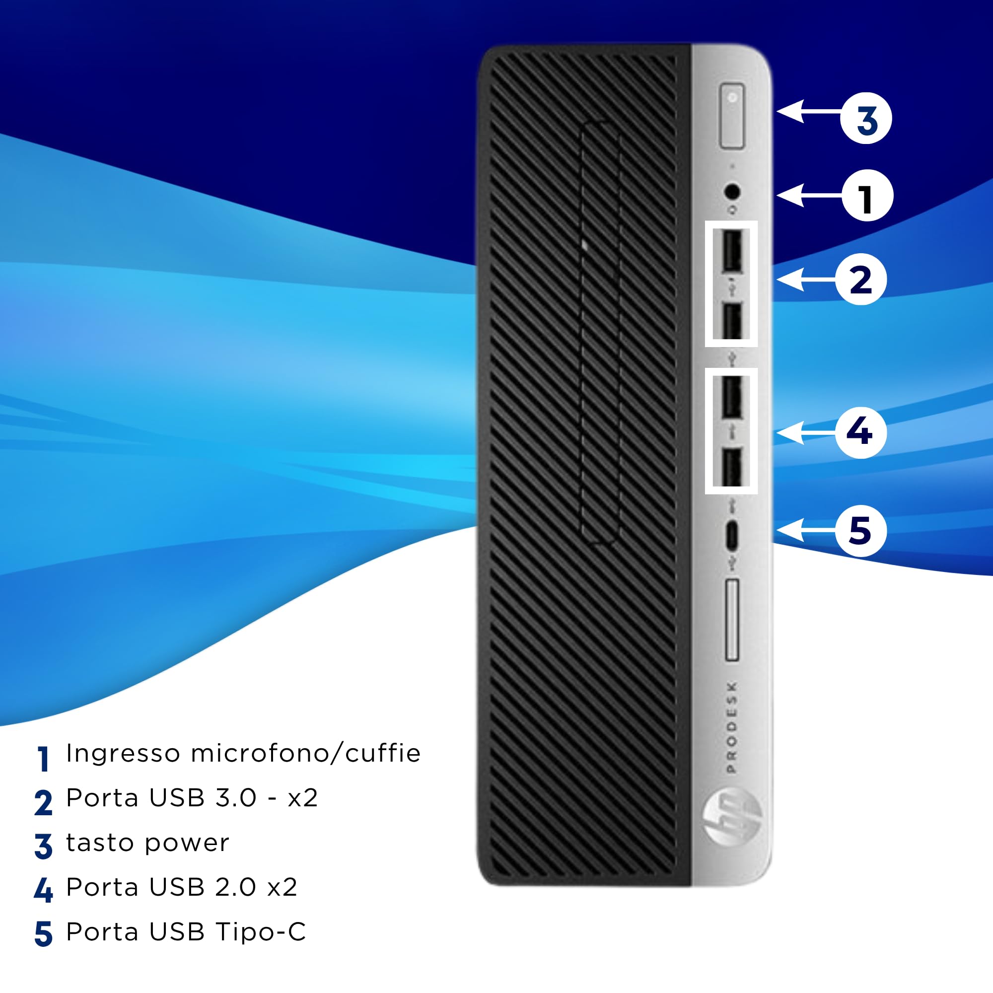 HP ProDesk 600 G5 SFF i5‑9500 8GB RAM SSD 256GB Win 11 (Ricondizionato)