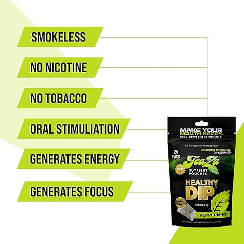 Vista 65 de Teaza Bolsas energéticas a base de hierbas, para masticar tabaco, alternativa sin nicotina, tabaco alternativo y inmersión saludable, sabor tropical