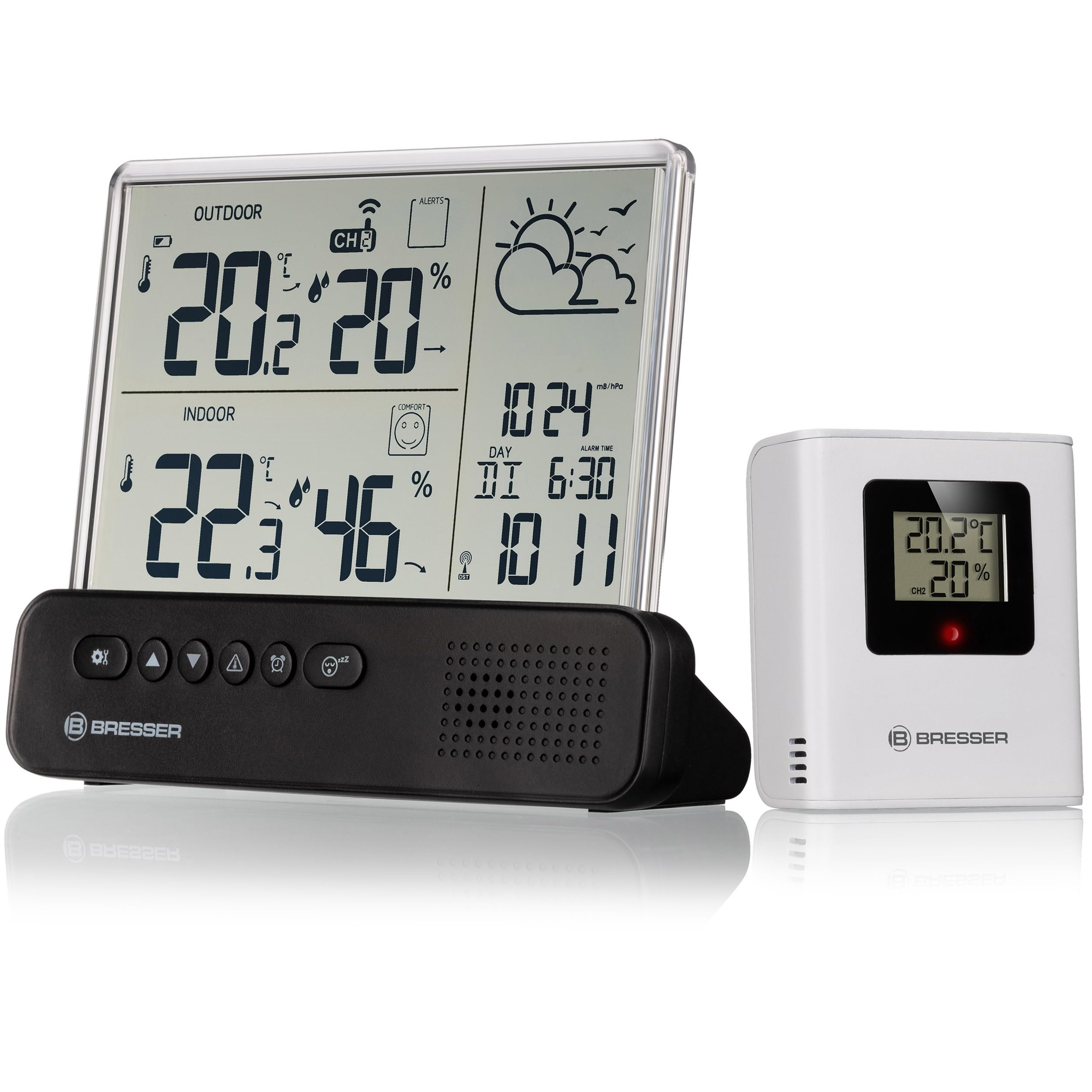 BRESSER MeteoChamp HD WLAN Weather Center 7-in-1 - Uurwerk- en Meteospecialist Vlasma