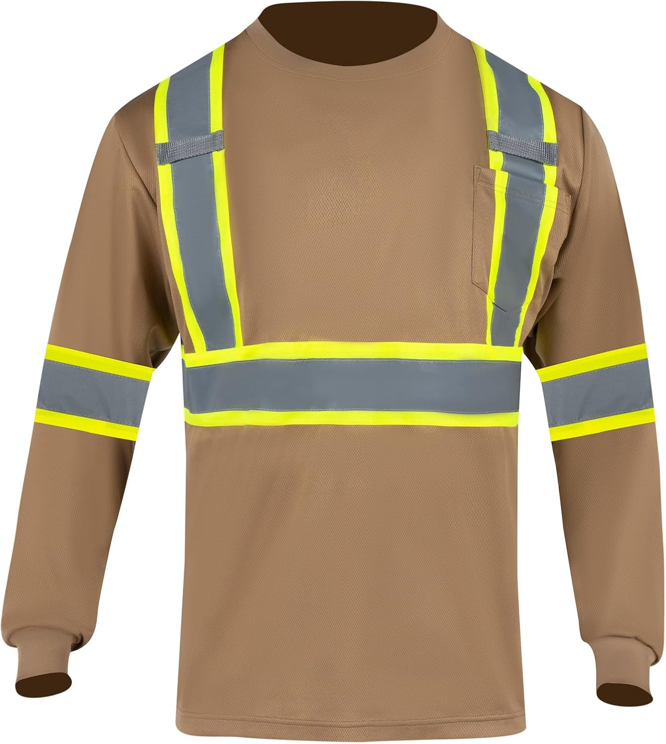 FONIRRA Long Sleeve Safety T Shirt Reflective High Visibility Construction Work Shirts ANSI Class 3 for Men - Image 2
