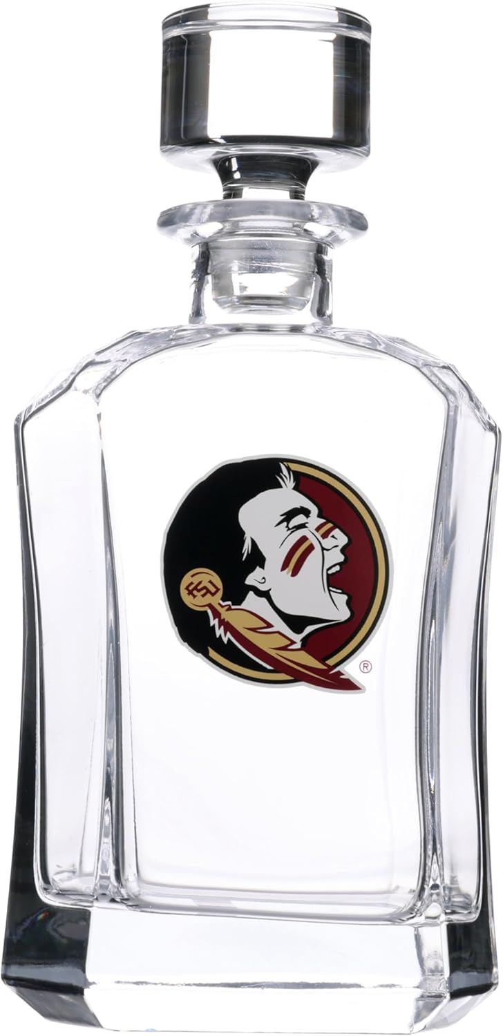 The Memory Company Officially Licensed NCAA 26 oz Whiskey Decanter Set - Glass Barware with Team Logo, College Sports Fan Gift & Collectible