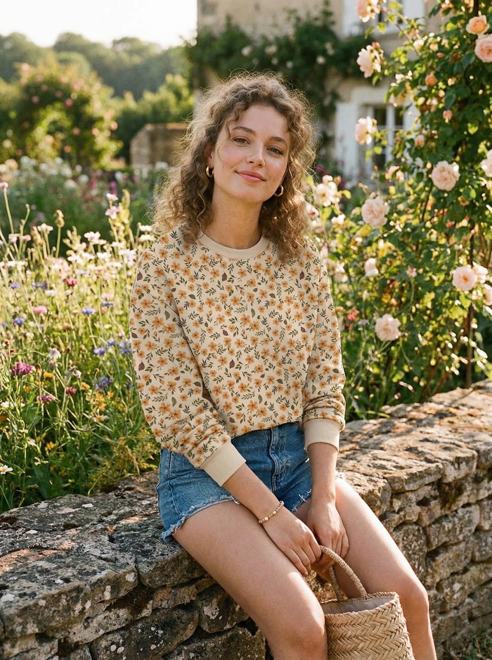 Fall Wildflower Sweatshirt Women Boho Cottagecore Floral Autumn Pullover image 4