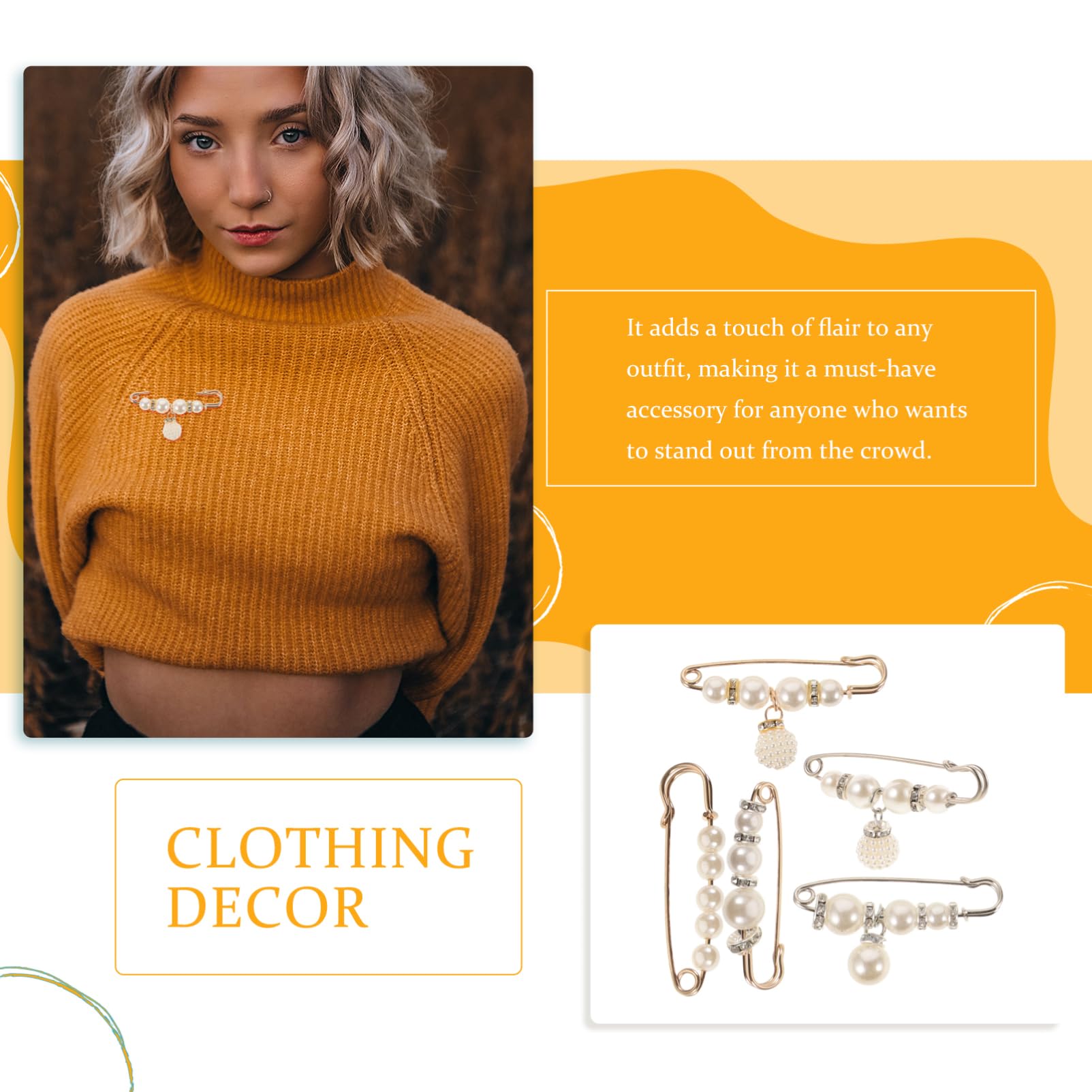 TEHAUX 60pezzi Spilla Perle Artificiali Per Donne Clip Decorativa Per Pantaloni e Gonne Fibbia Per Maglioni e Sciarpe Design Elegante Per Vestiti e Accessori Fashion