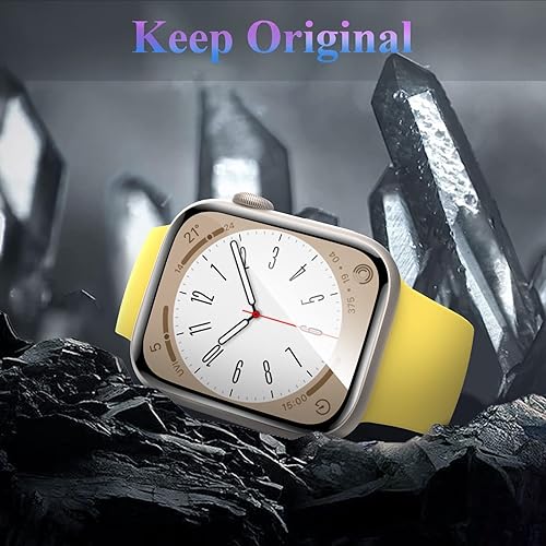 Miniatura 8 de EWUONU Paquete de 2 protectores de pantalla para Apple Watch Series 9 Series 87 de 1.772 pulgadas, vidrio templado de 1.772 pulgadas, cobertura