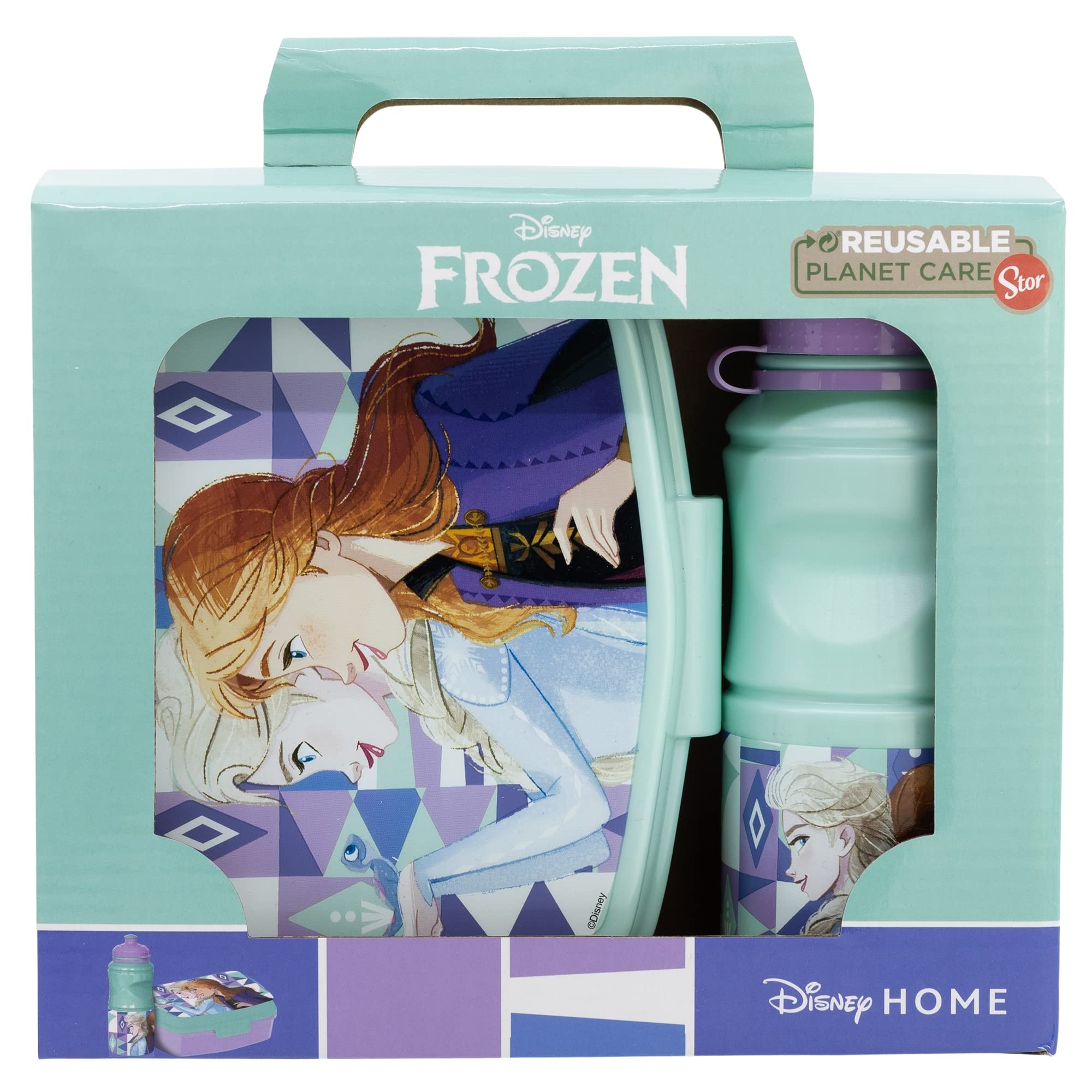 Stor Frozen Rectangular Lunch Box and Sports Bottle Set 380 ml