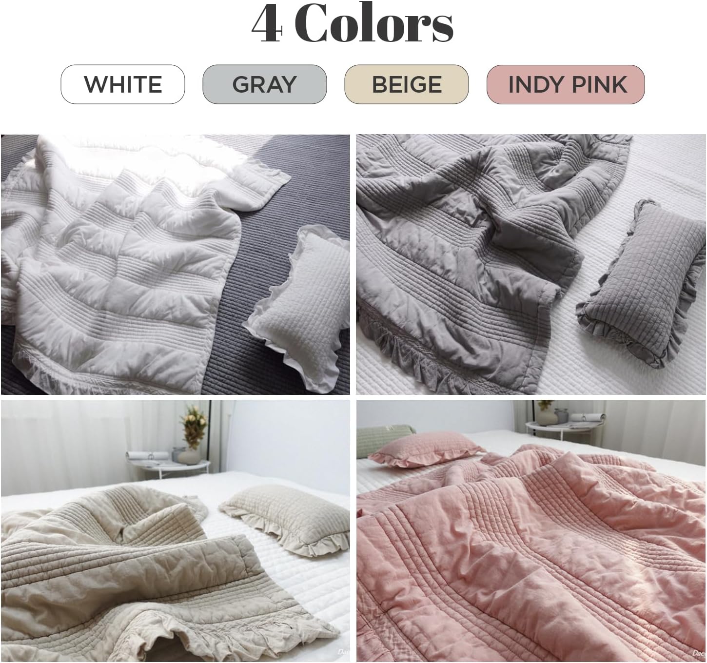 100% Cotton Baby & Toddler Patterned Bed Coverlet and Blanket 39.4"x 51.2"- Made in Korea - Multipurpose, High-Density 60TC, All-Season Use, Eco-Friendly, Skin Safe (Beige)