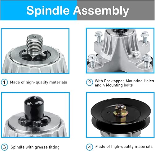 Miniatura 5 de Kit de reconstrucción de correa de husillo de hoja de cubierta para MTD Troy Bilt 42 pulgadas M115-42 LT4200 T1000 T1400 T1800 Bronco Pony,