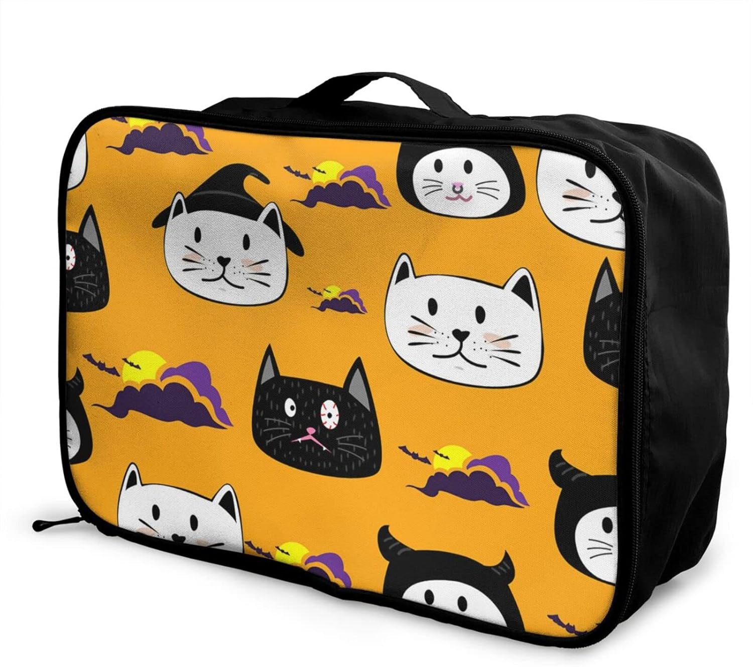 ボストンバッグ 旅行バッグ かわいい 猫 漫画 ハロウィー 旅行用トロリーバッグ スポーツバッグ大容量 ジムバッグ軽量 防水 トラベルバッグ 荷物トロリーバッグ ポータブル 荷物バッグ 旅行 出張 整理用 アウトドア 引っ越しバッグ 布団収納 メンズ レディース Evarun Is
