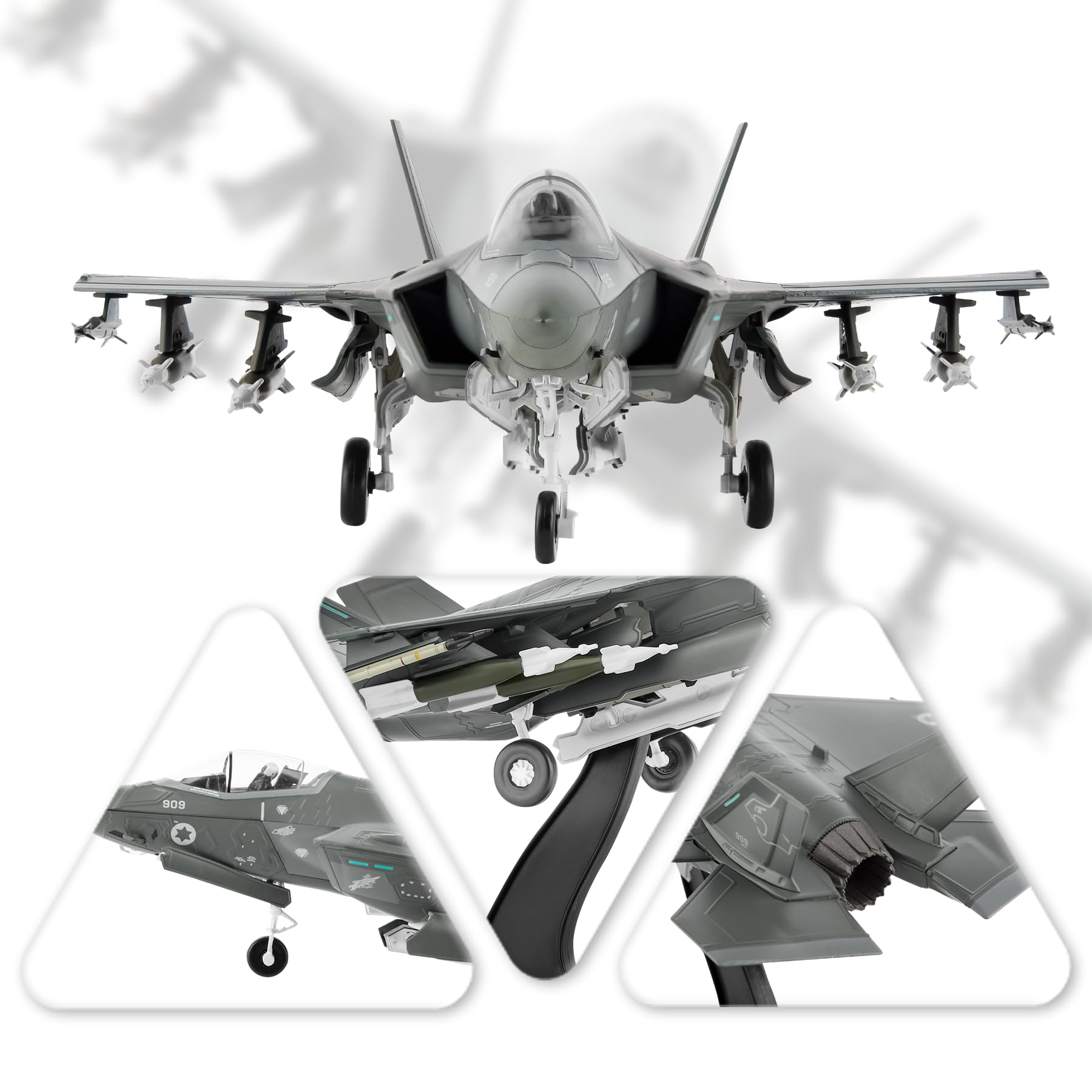 HANGHANG 1/72 F-35i Israel Fighter Plane Metal Aircraft Model Diecast Plane for Collection or Gift