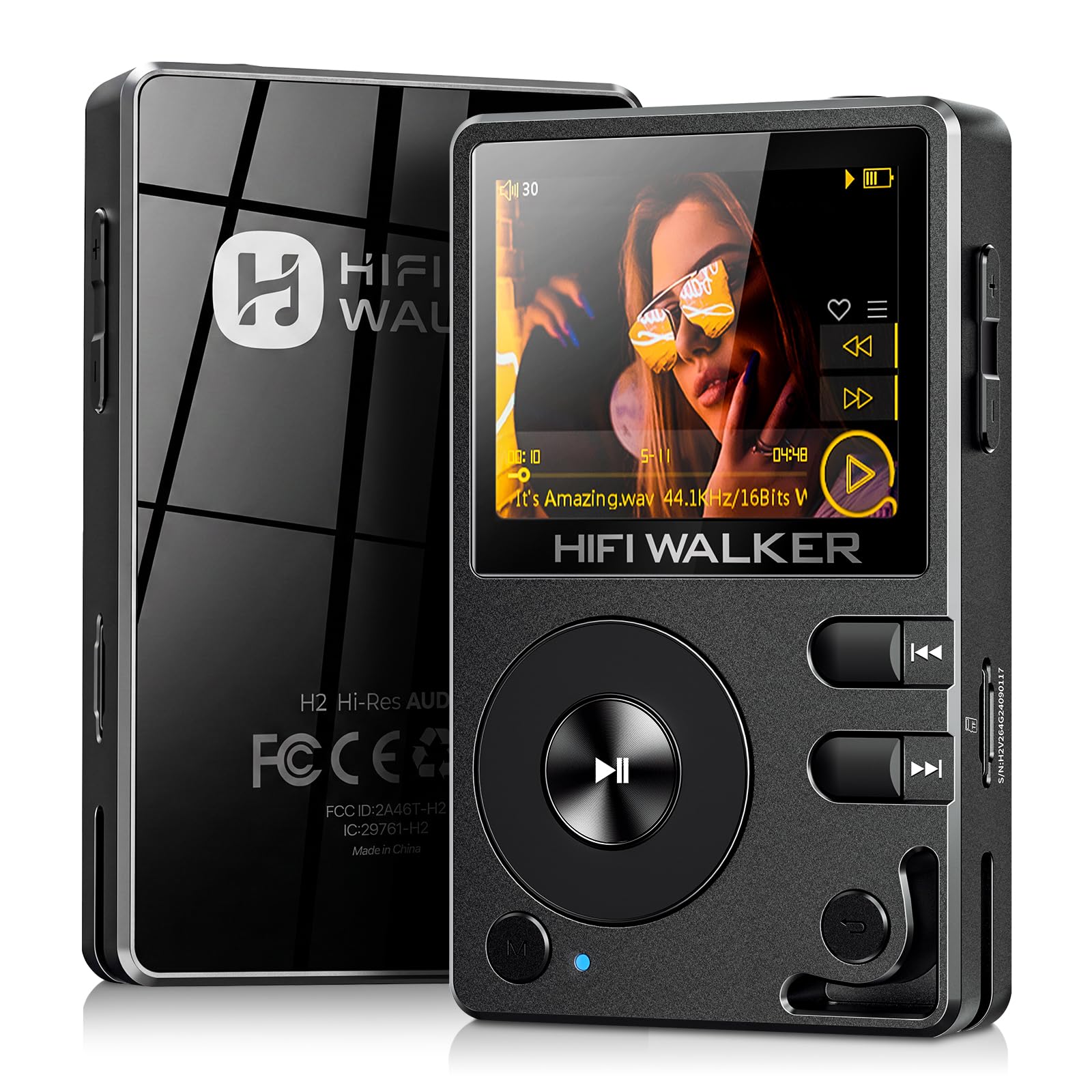 HIFI WALKER H2 MP3プレーヤー DAP ハイレゾ Hifi Walker H2 DAP HIFIプレーヤー、Bluetooth 5.2、ロスレスDSD DAC