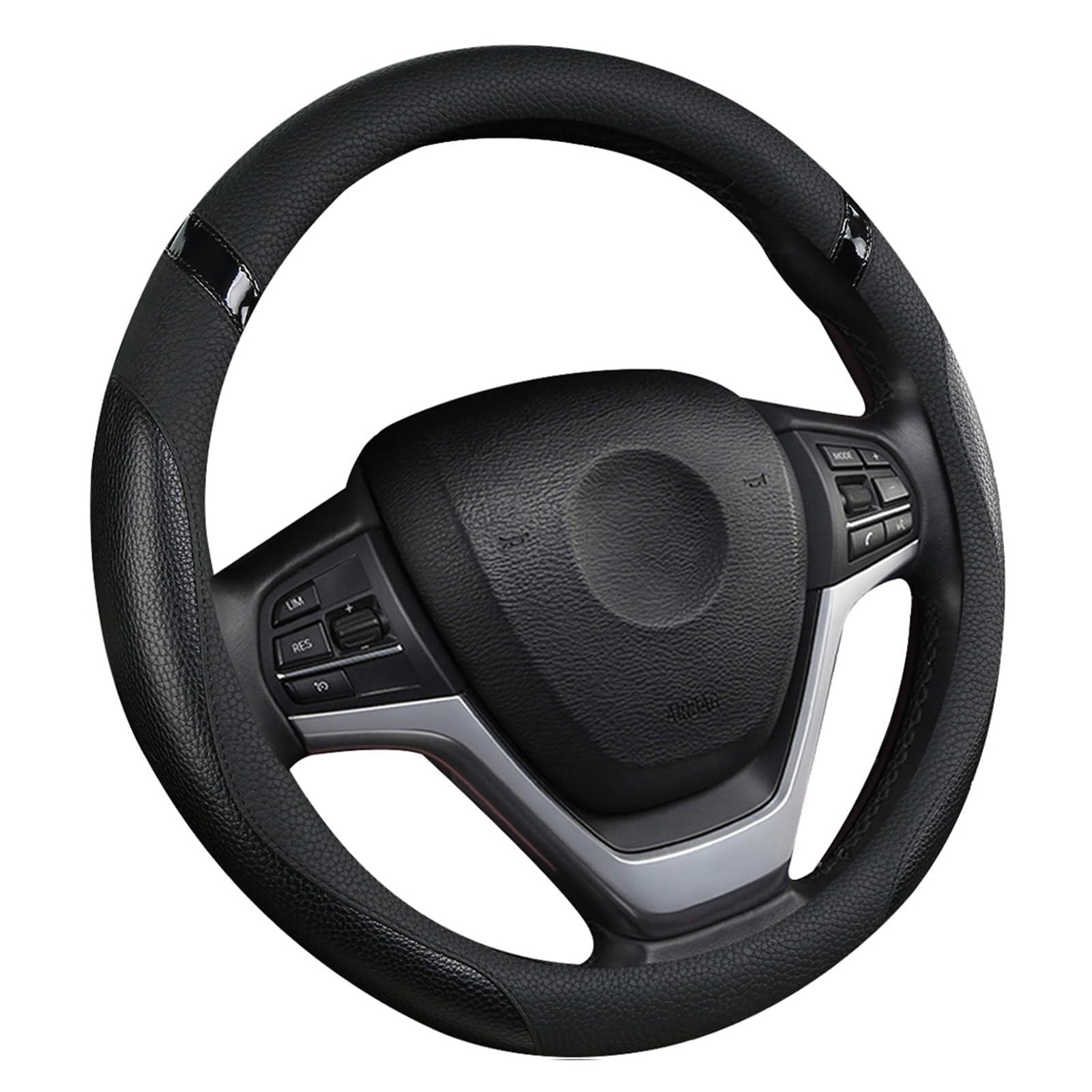 VAPORVERSE Steering Wheel Cover for Jaecoo 5 J5 Jaecoo E5 Jaecoo 7 J7 Jaecoo 7 SHS, Microfiber Faux Leather Anti-Slip Breathable Durable Comfortable Ergonomic Stylish 38cm,Black-O