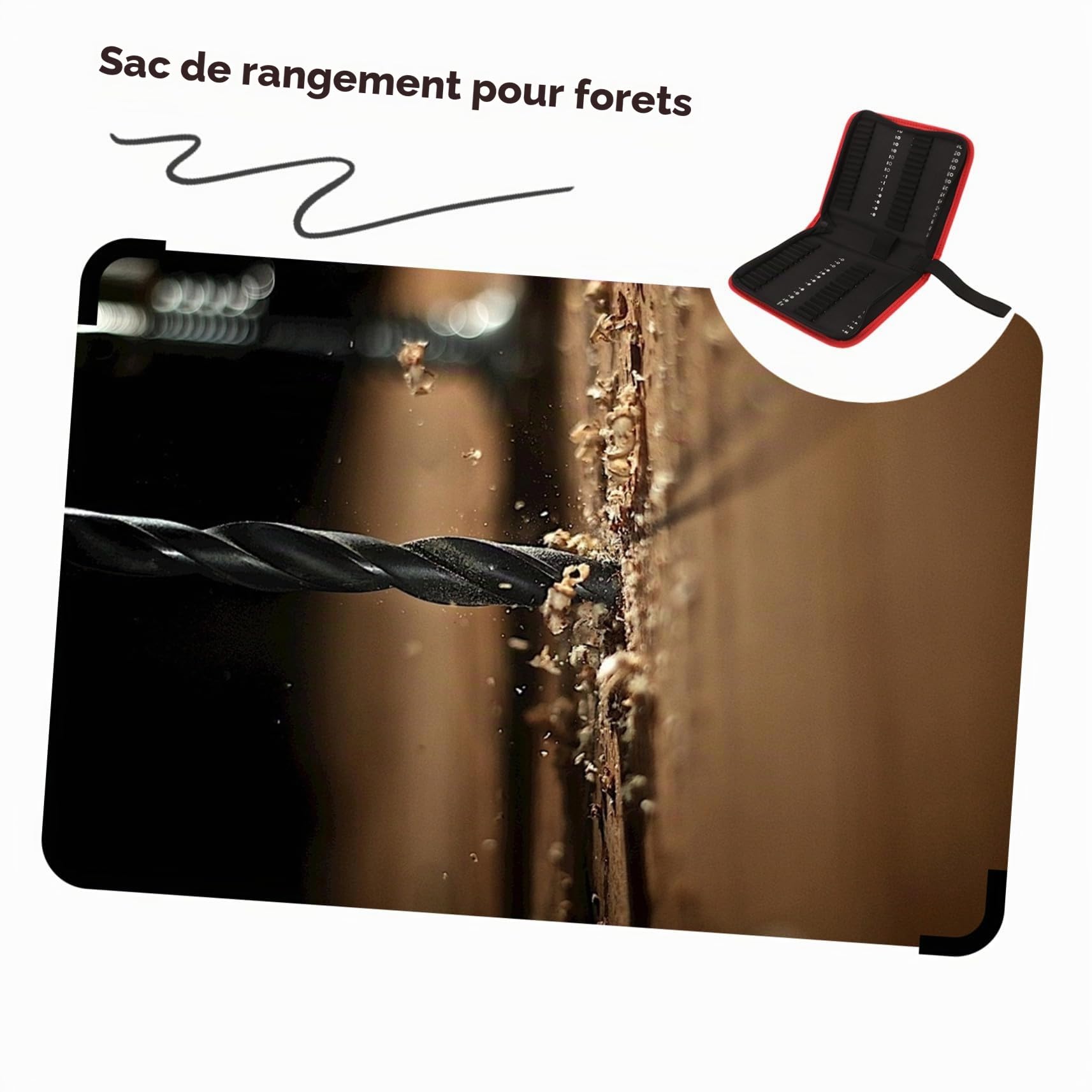 Pochette À Outils en Tissu Oxford avec Poignée De Rangement pour Forets Et Embouts Organisateur Portable 8.98 X 6.89 X 1.77 in pour Bricoleurs Et Voyage