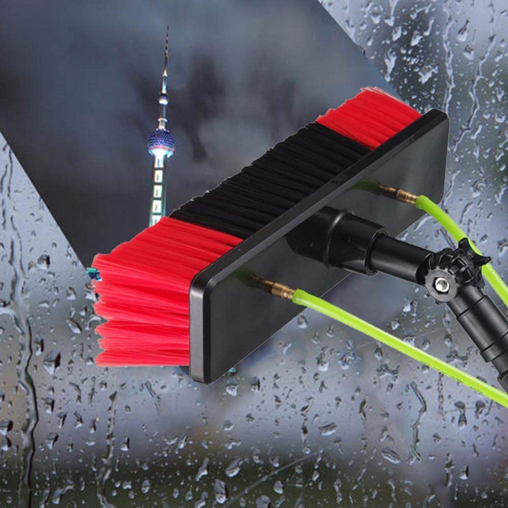 Tête de brosse de nettoyage de panneaux photovoltaïques et solaires avec grand manche 9 M