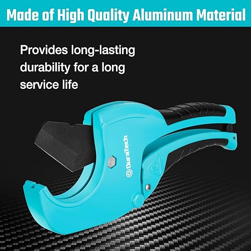 Miniatura 4 de DURATECH Ratchet PVC Pipe Cutter, Cuts up to 2-12" PEX, PPR, PE and Plastic Hoses, with PTFE-Coated Sharp Blade, Suitable for Home and Plumbing
