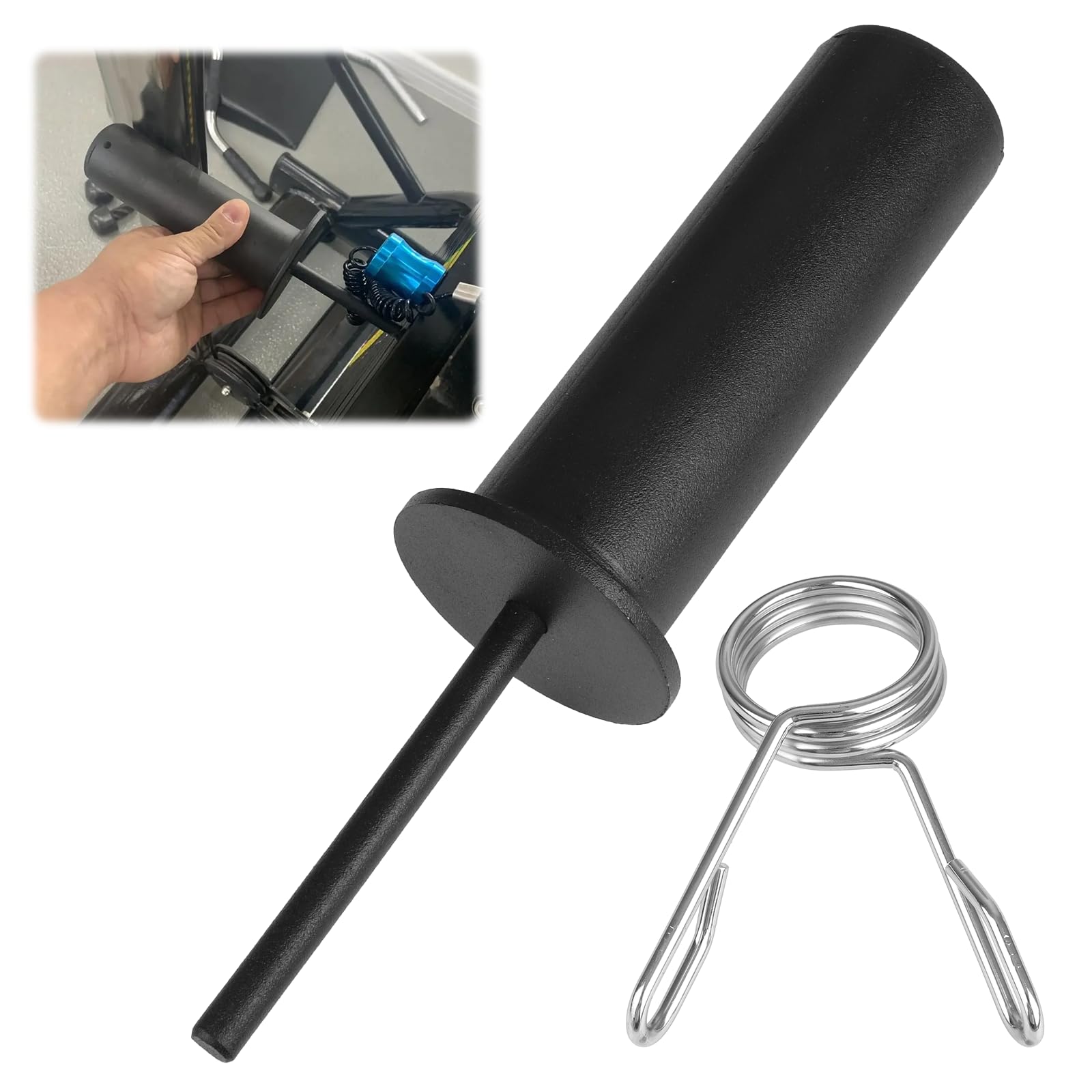 JESIFFY Gym Pin for Additional Weight 110mm Length 10mm Diameter with Spring Clip, Heavy Duty Gym Pin for Extra Weight Loading, Durable Replacement Fitness Accessory for Home & Gym Use