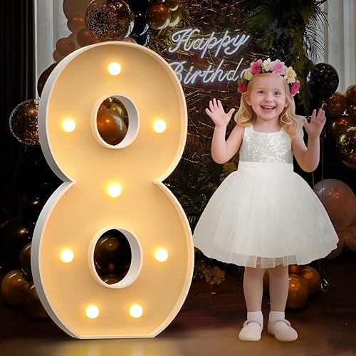 Miniatura 93 de Mixifox Letras V de marquesina de 3 pies, letras grandes iluminadas de 3 pies de alto con luces, letra de bebé grande para baby shower, boda