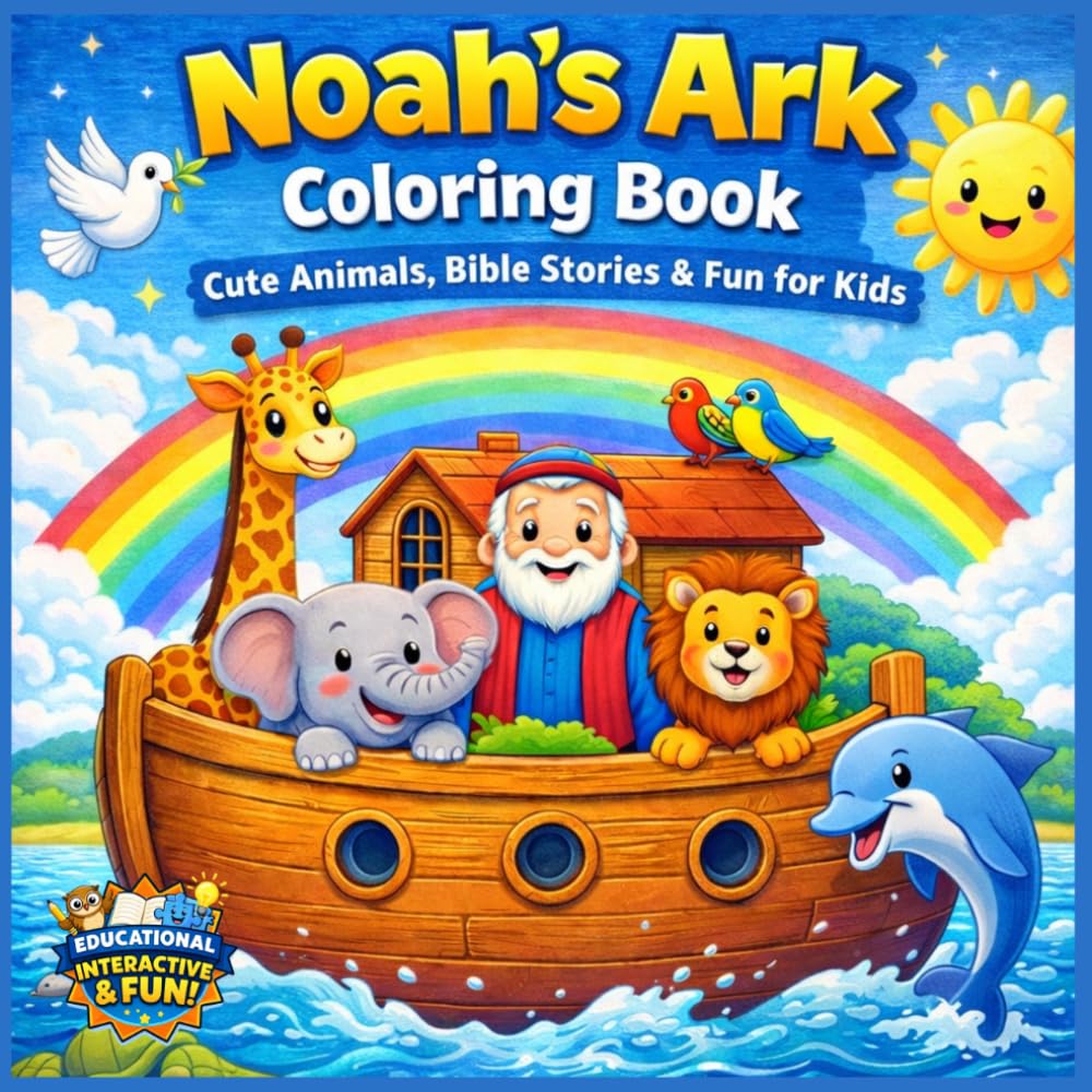 NOAH ARK COLORING BOOK: BIBLE COLORING BOOK FOR KIDS