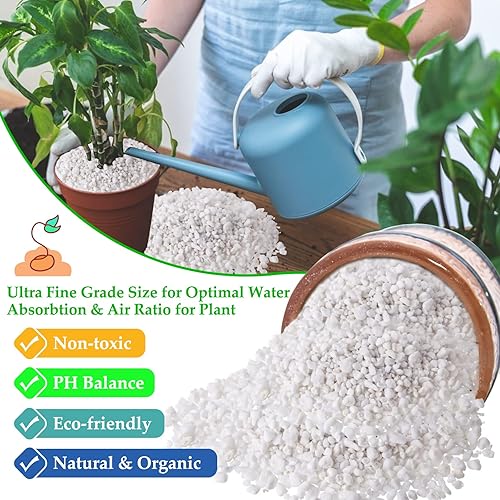 Miniatura 15 de Legigo 6 cuartos de galón de perlita hortícola orgánica para plantas de interior - Acondicionador natural para suelos hortícolas para mejorar