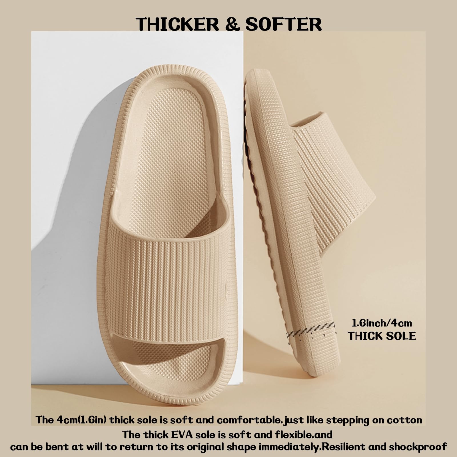 QJJQ Ciabatte Donna Uomo Comode Slide Ciabatte Nuvole Ultra Morbide Casa Pantofole Sandalo Estive Antiscivolo Ciabatte da Mare Spiaggia Piscina
