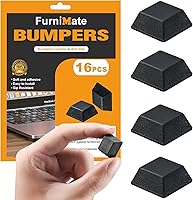 FurniMate Black Self-Adhesive Rubber Feet Bumpers 16PCS - Strong Grip for Electronics, Furniture, Anti-Scratch & Noise Reduction