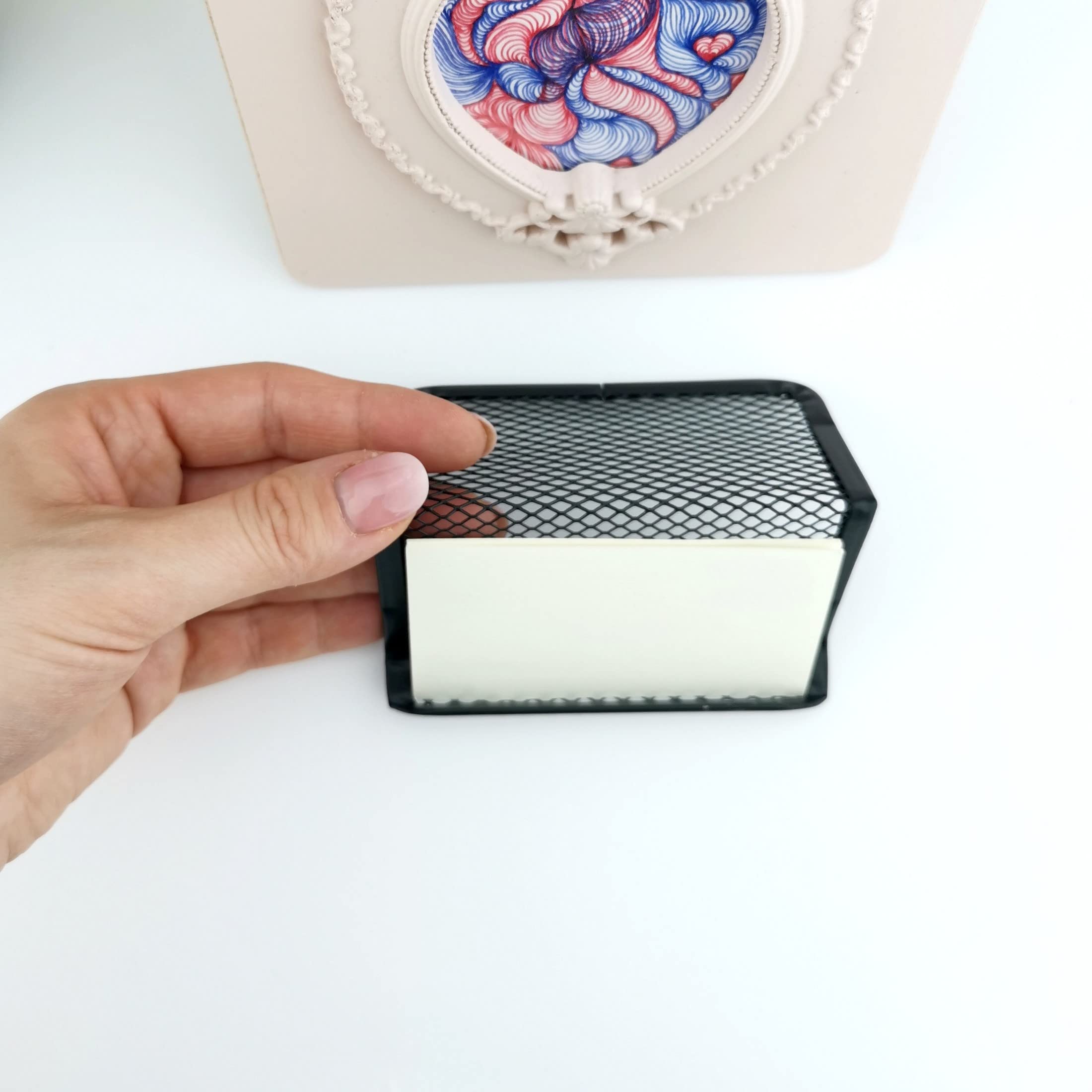 D.RECT Business Card Holder Metal Mesh Black