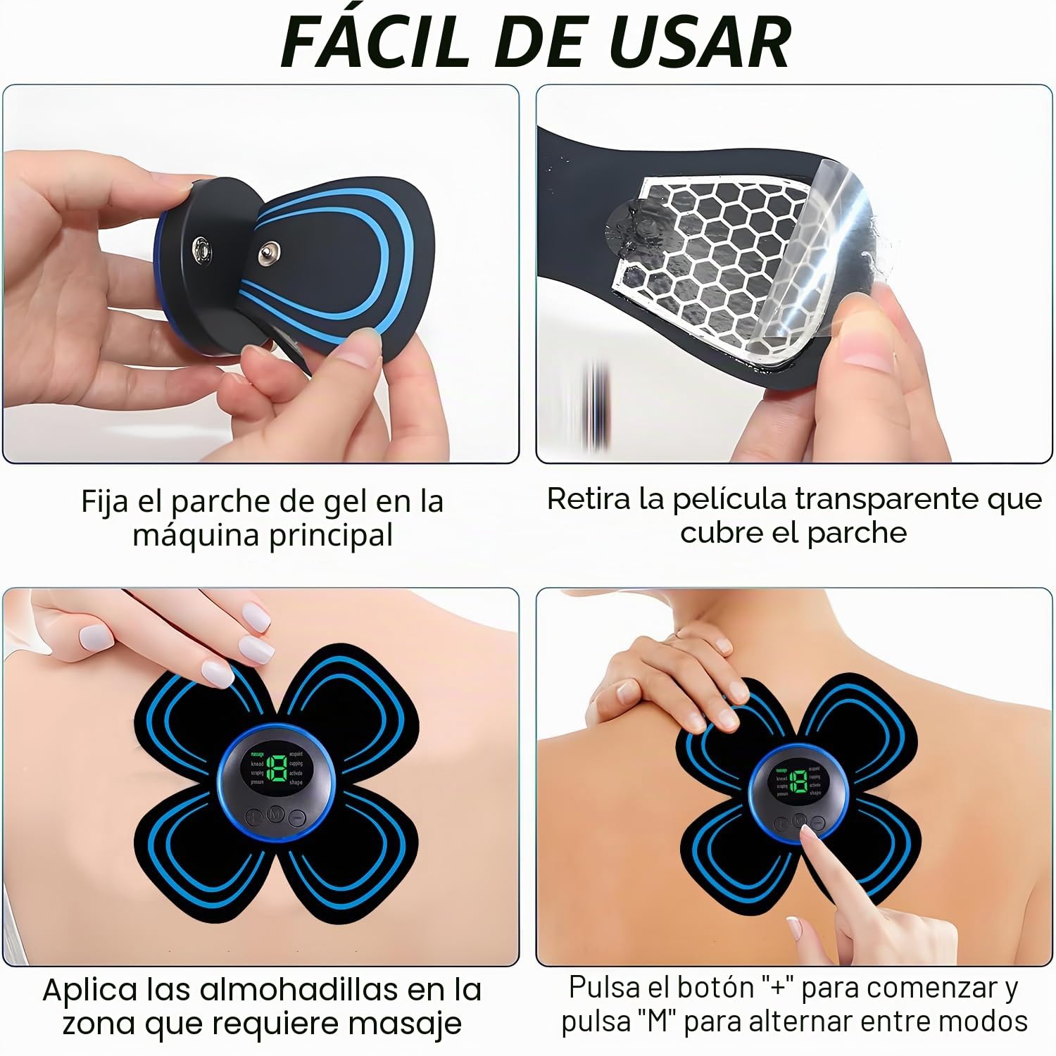 TENS Alivio del dolor, Máquina digital, TENS para alivio del dolor, Estimulador muscular inalámbrico, Para espalda, cuello, rodilla, artritis y dolores musculares