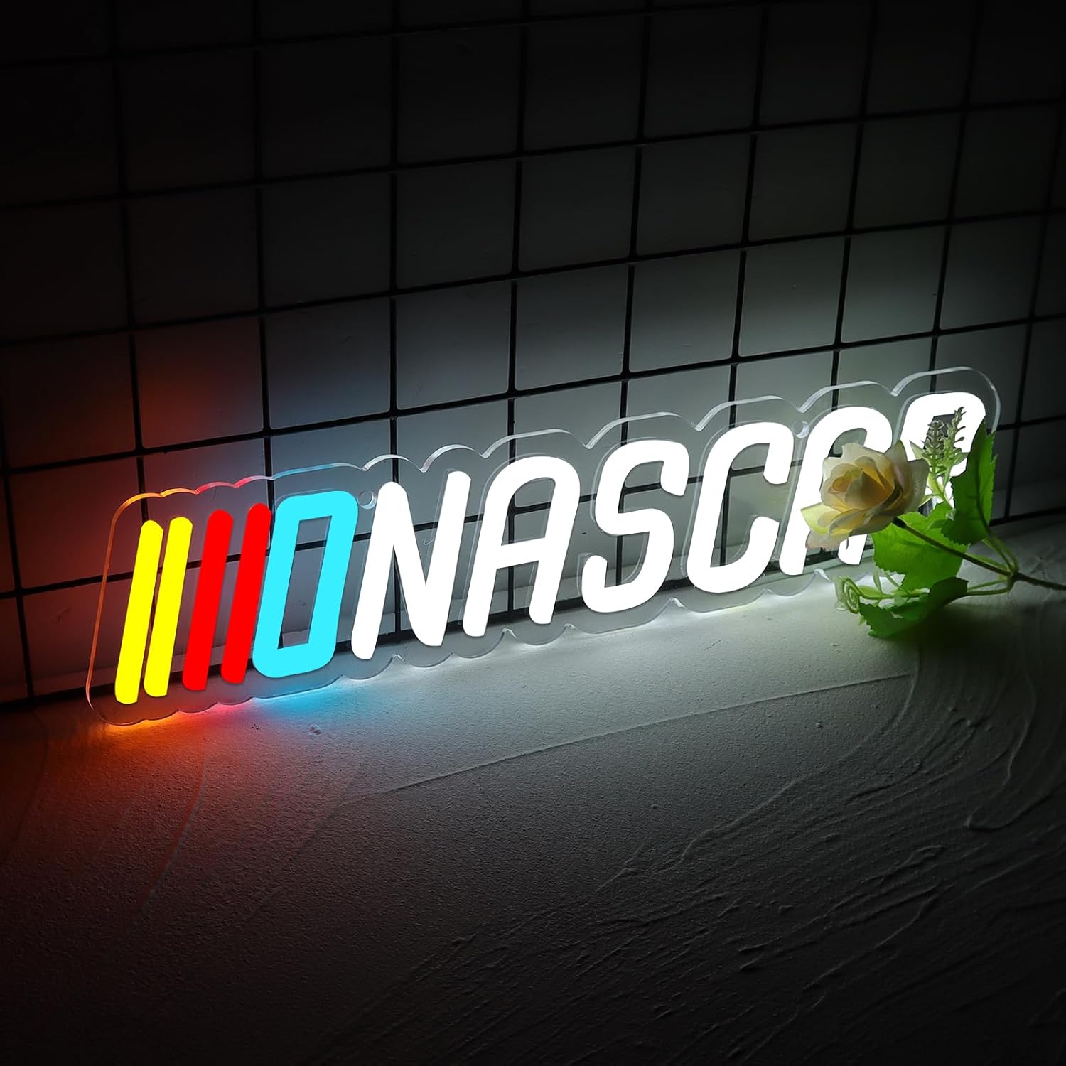 Racing Logo Neon Sign, Retro Nas car Racing Neon Light, USB Powered Neon Light, for Garage, Man Cave, Home Gym or Teen Bedroom Game Room Decor - Image 2