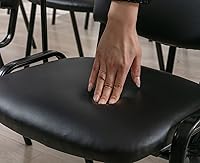 Vista 6 de 5 sillas apilables con brazo para tableta, recepción, sillas laterales de conferencias, con respaldo de piel sintética, muebles de vestíbulo