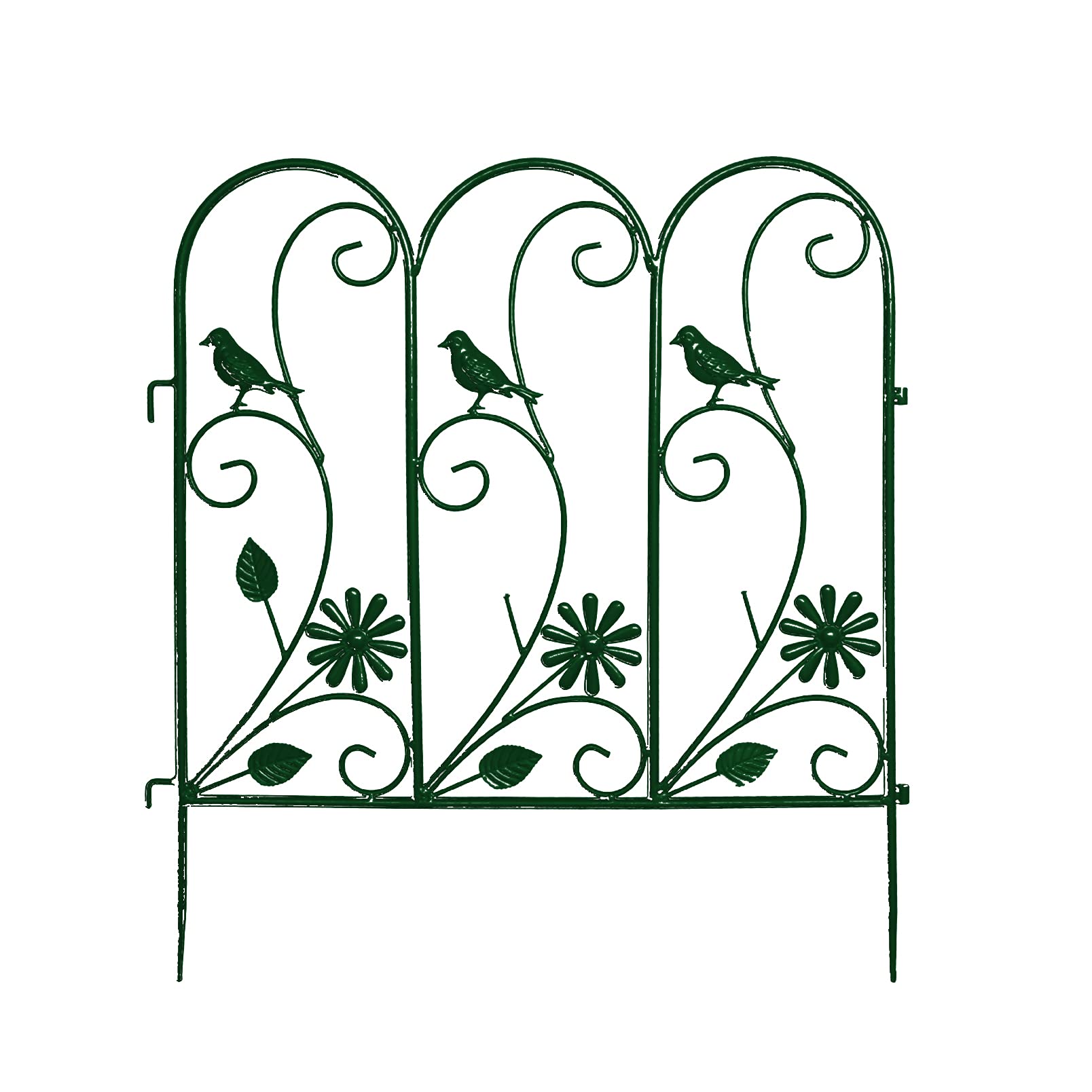 Dqzrtueca Green A Edging Kit, Metal Garden Edging Border Picket Fence Panels Lawn Stakes Multicolor(Green A)