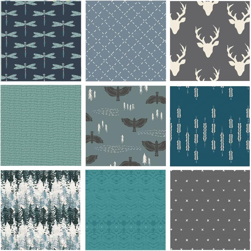 Fabrics for Men's Quilt Masculine Quilting Fat Quarters Woodland Bundle with
