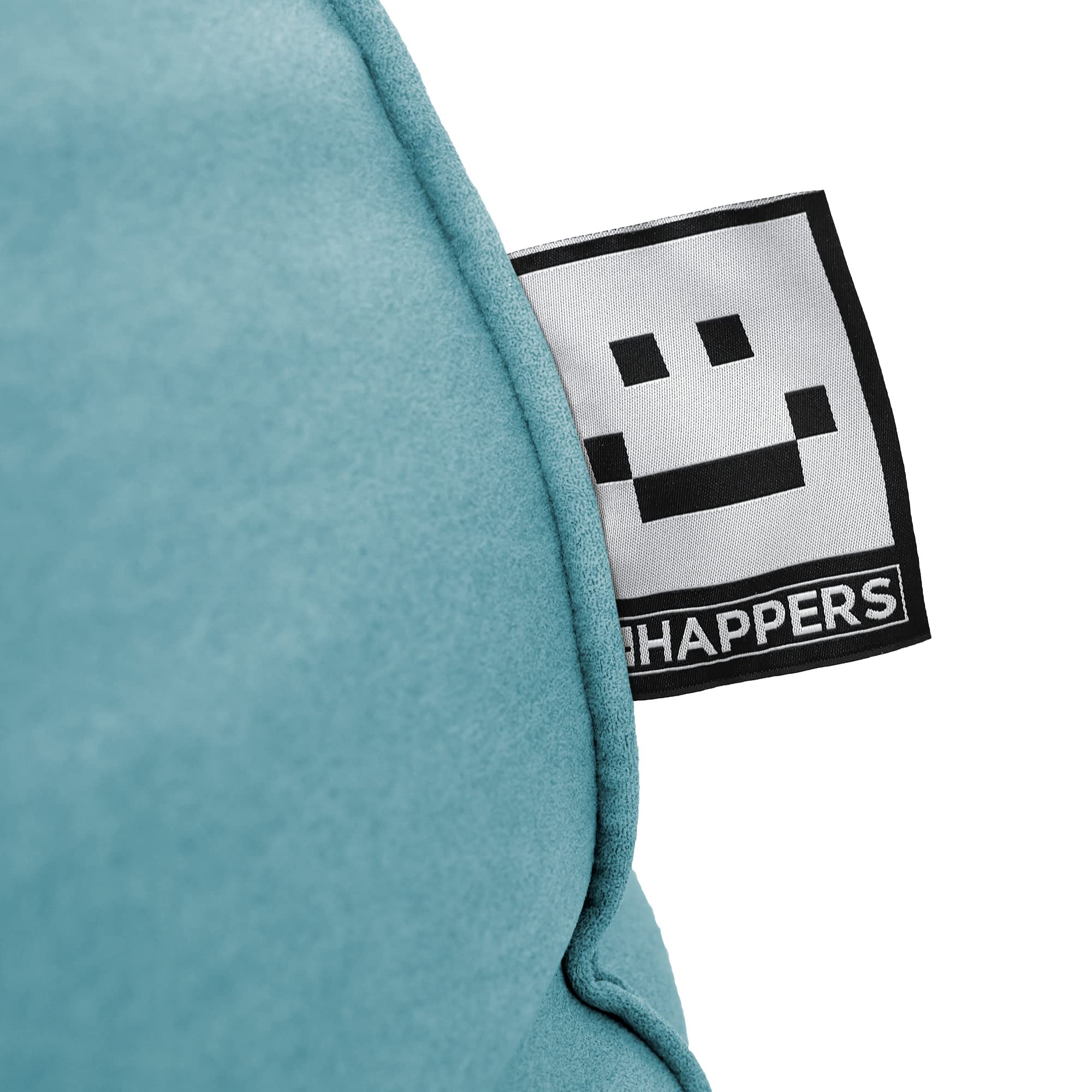 HAPPERS Puff Pera Relax Terciopelo Turquesa, Puff para Salón Tejido Tacto Piel de melocotón
