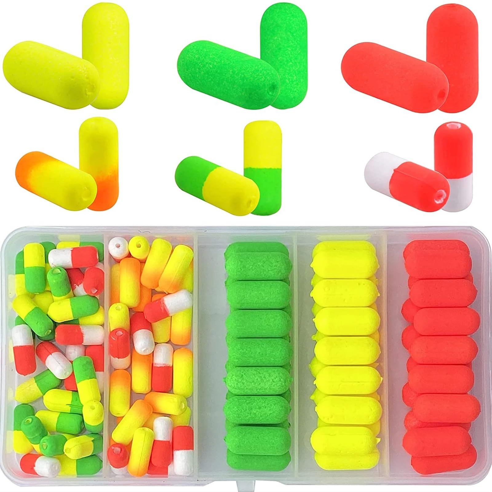 Angelruten-Schwimmer, Schaumstoff-Schwimmer, Pompano-Angelpose for Brandungsangeln, Live-Köder-Rig(75pcs)