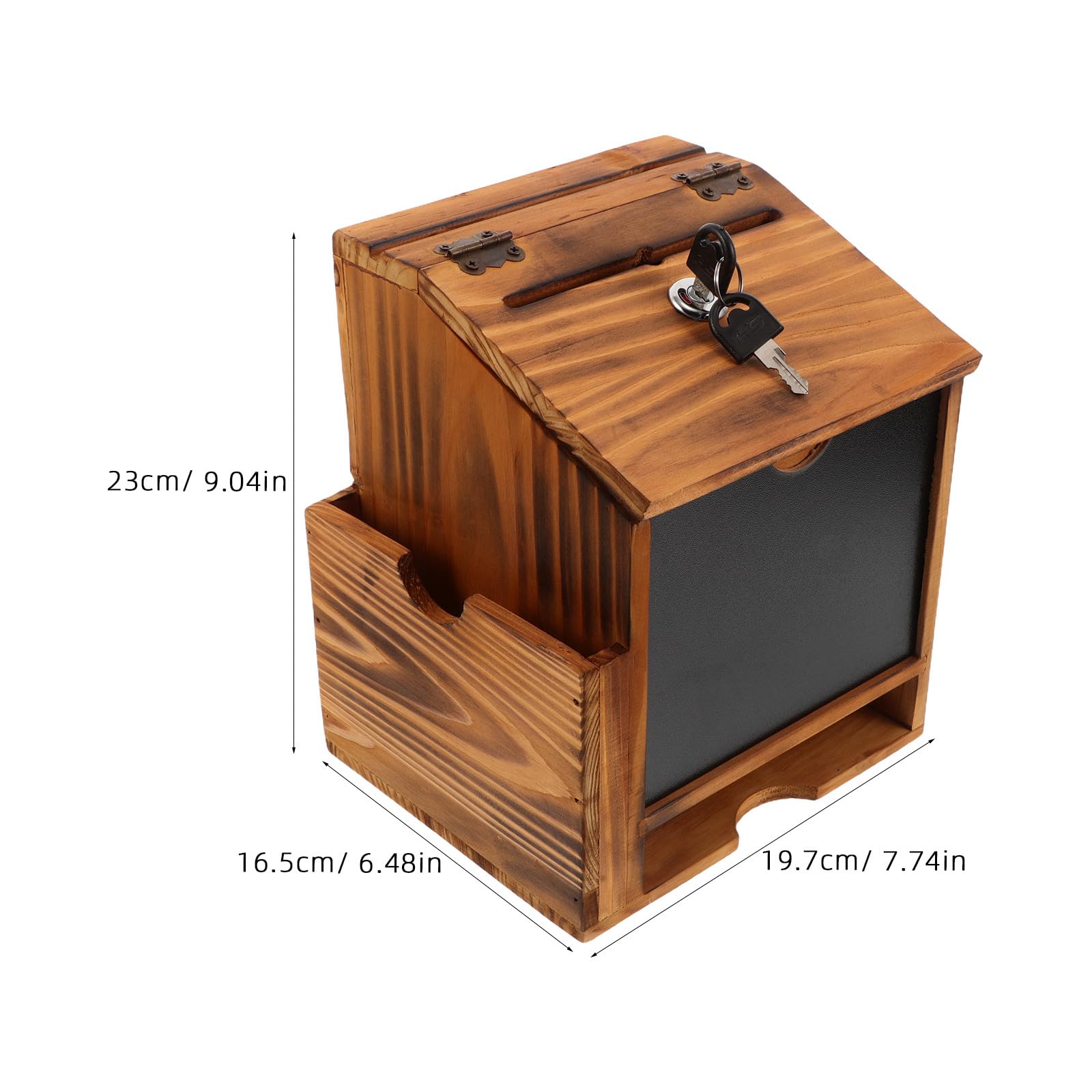NUOBESTY Boîte à Suggestions Murale en Bois avec Serrure Sécurisée, Design Rustique et Naturel, pour Bureau ou Collecte de Fonds, Équipée de Matériel D’Installation