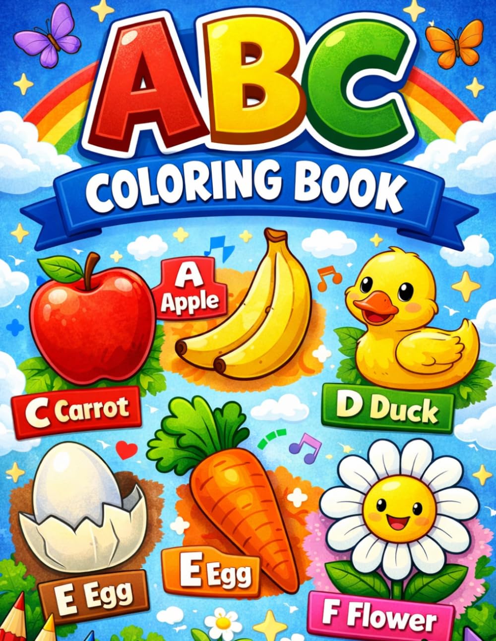 ABC Alphabet Coloring Book for Kids: Learn the Alphabet from A to Z with Fun and Easy Coloring Pages – Educational Coloring Book for Preschool, Kindergarten and Early Learners