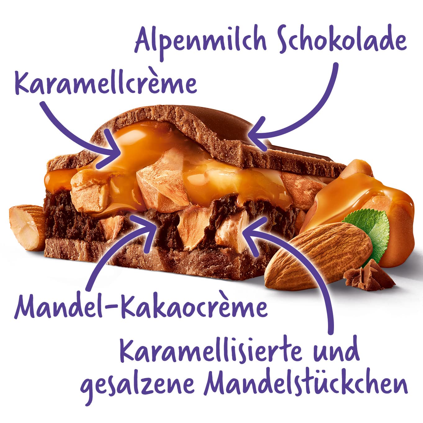 Milka Mandel Karamell 12 x 300g Großtafel, Zartschmelzende Milka