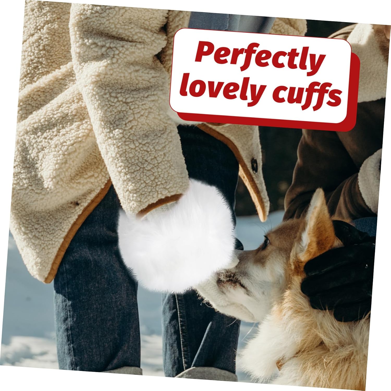 1pair Winter Plush Protector Soft Oversleeve Warmers for Wrist Covers Furry Plush Sleeves for Cold Weather One White Faux Fur