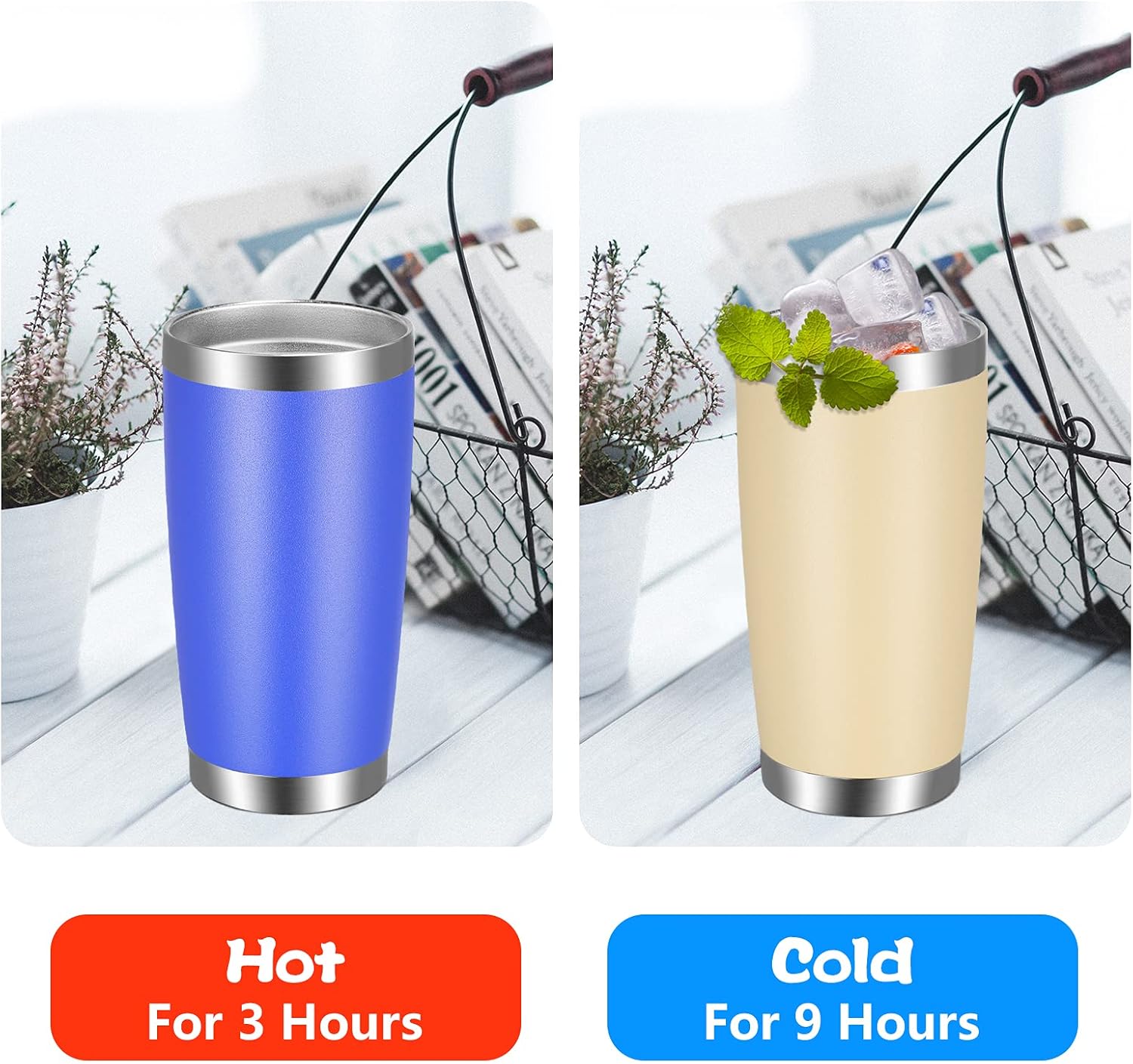 VEGOND 20oz Tumbler with Lid and Straw Stainless Steel Tumbler Cup Vacuum Insulated Double Wall Travel Coffee Mug Powder Coated Coffee Cup (Bluish Violet 1 Pack) - Image 5